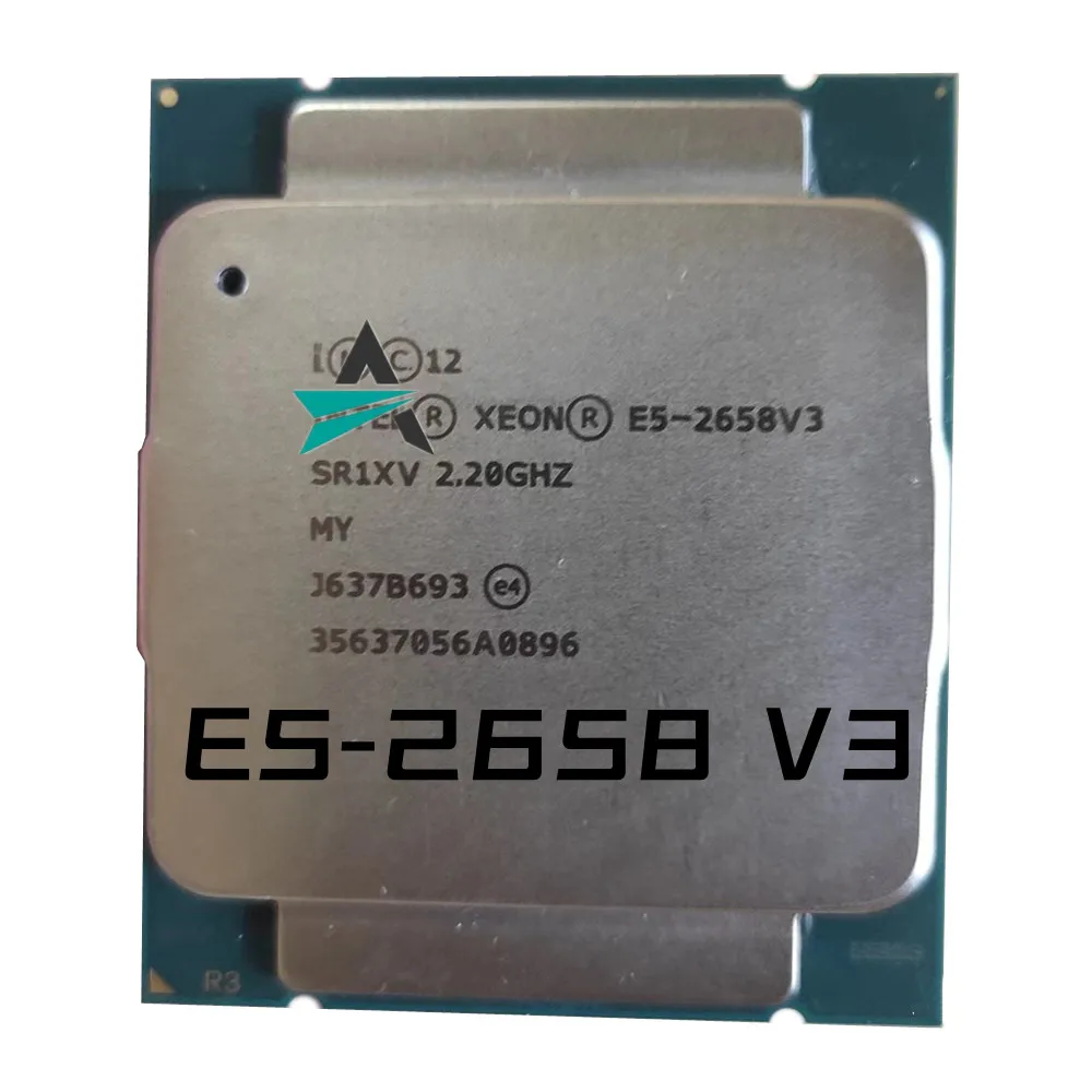 Naudoti Xeon E5-2658 V3 Cpu E5 2658 V3 2.20 GHZ 30M 12 ŠERDYS 22nm 105W 9.6 GT/s LGA2011-3 E5-2658 V3 Procesorius nemokamas pristatymas