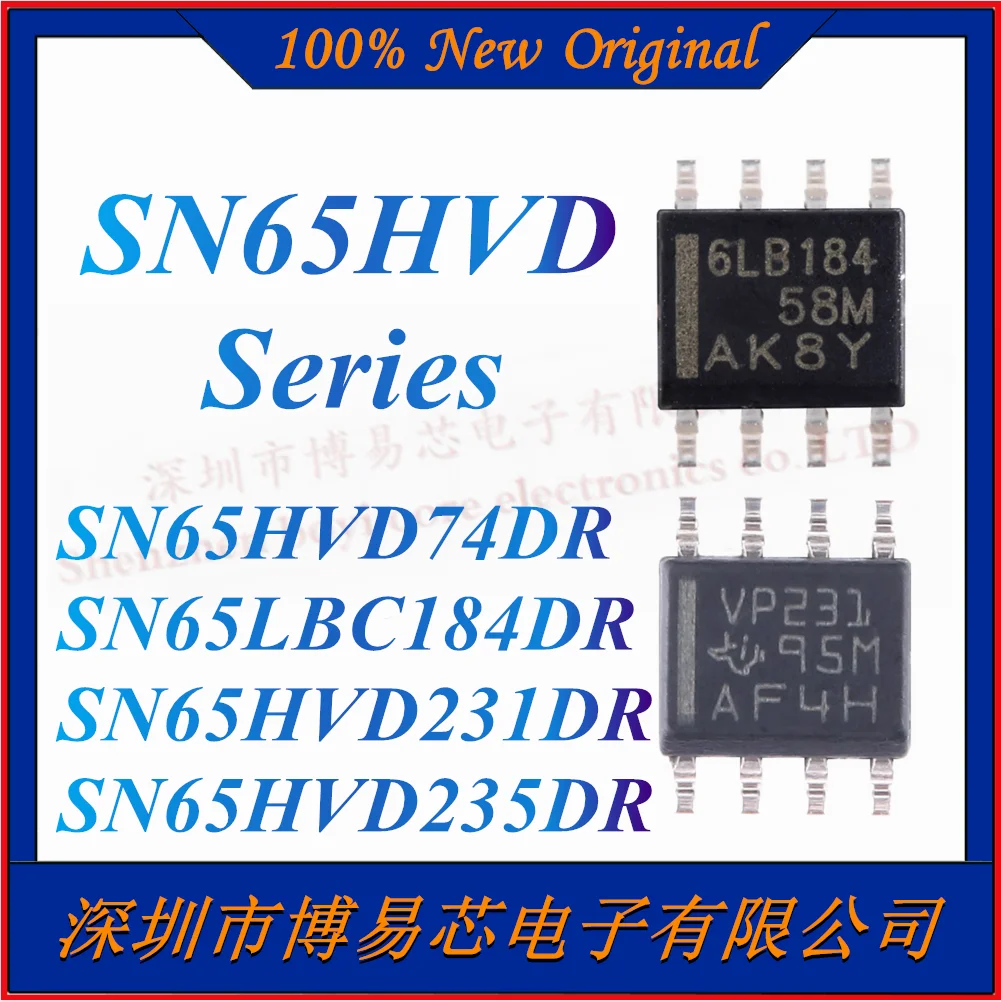 NAUJAS SN65HVD74DR SN65LBC184DR SN65HVD231DR SN65HVD235DR 3.3 V, GALI transiveris chip miego režimas SOIC-8