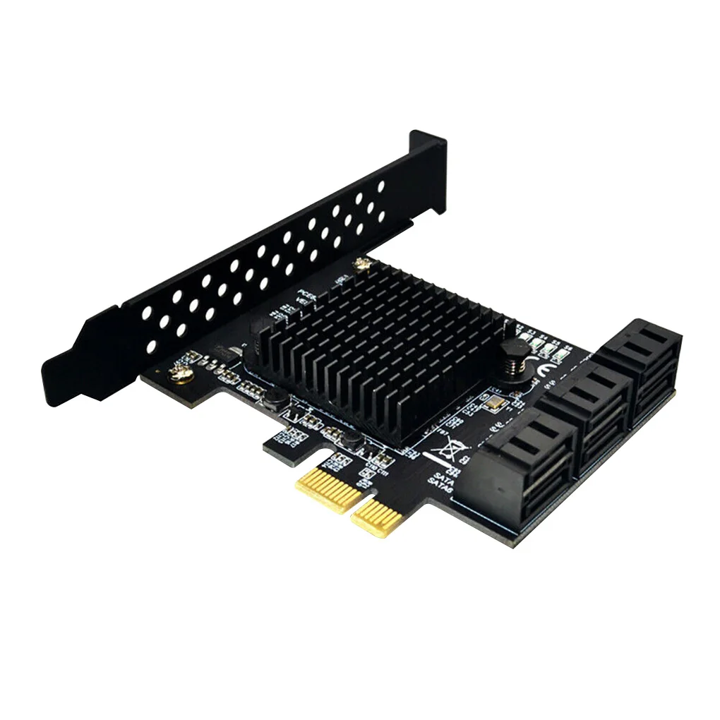 PCI-E prie SATA Adapteris Kortelės 6-uostai SATA 3 0 Plėtimosi Kortelės 6Gbps Greičiu PCI-E x1 Adapteris Valdyba