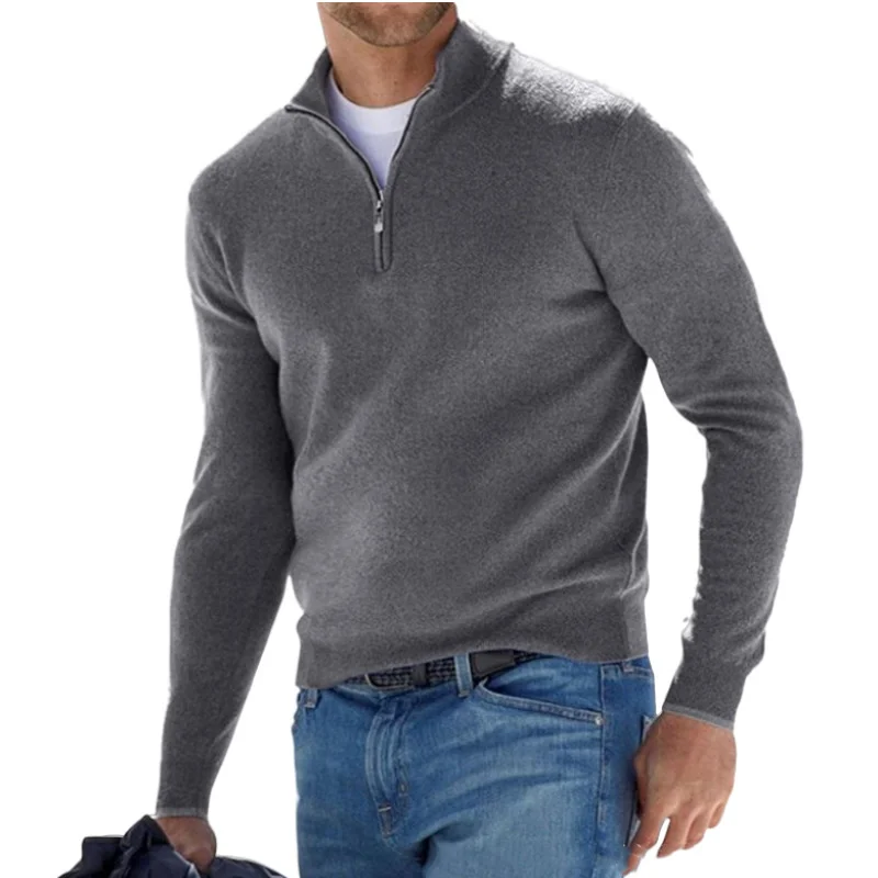 Vyrų Rudens megztinis ilgomis rankovėmis lengvas megztinis šiltas, aukštos apykaklės megztinis
