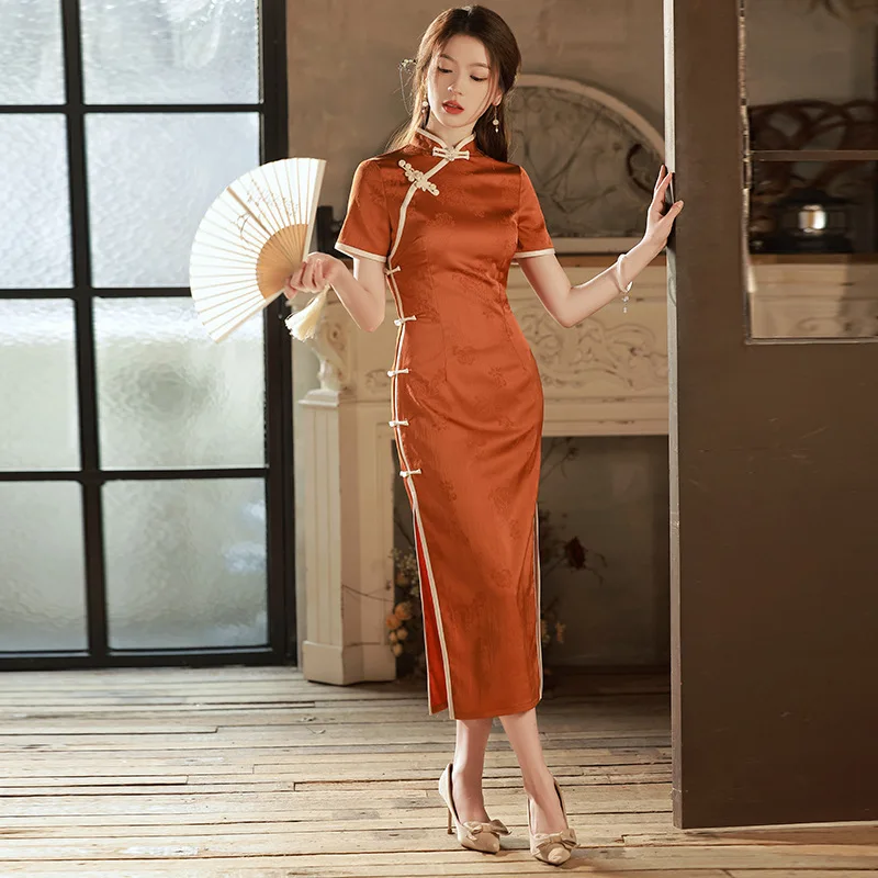 Jauna Mergina Cheongsam 2023 M. Pavasarį Naujas Kinų Stiliaus Jaunų Paprastas Elegantiškas Kasdien Dėvėti Nacionalinės Stiliaus Patogus Populiarus Suknelė