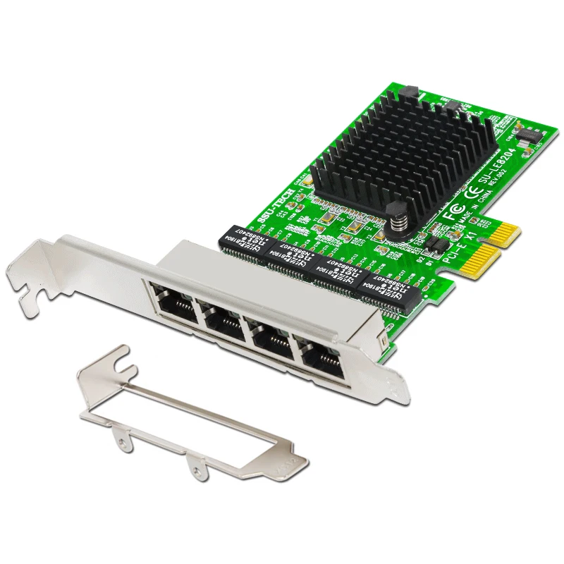 PCI Express Tinklo plokštė PCIE X1 4 Port RJ45 1000Mbps Gigabit Ethernet 10/100/1000M RJ-45 RJ45 LAN Adapteris, Tinklo Valdytojas